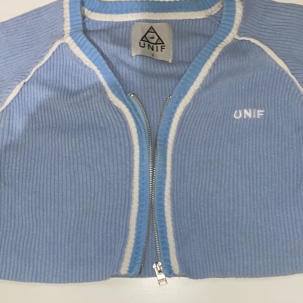 UNIF Light Blue Ribbed Crop Top - Picture 4 of 4